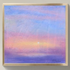 Original Fine Art Painting 12x12 | Signed Canvas | Impressionist Sky Landscape