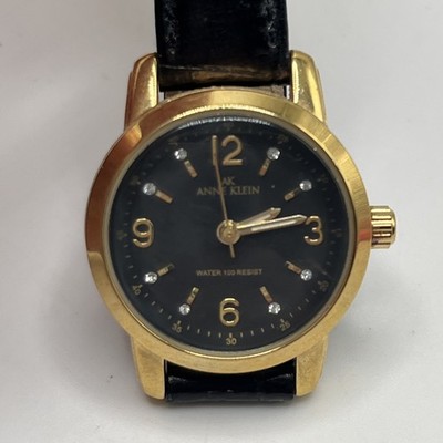 Anne Klein 10/9134 Genuine Leather Quartz Analog Women's Watch Not Tested