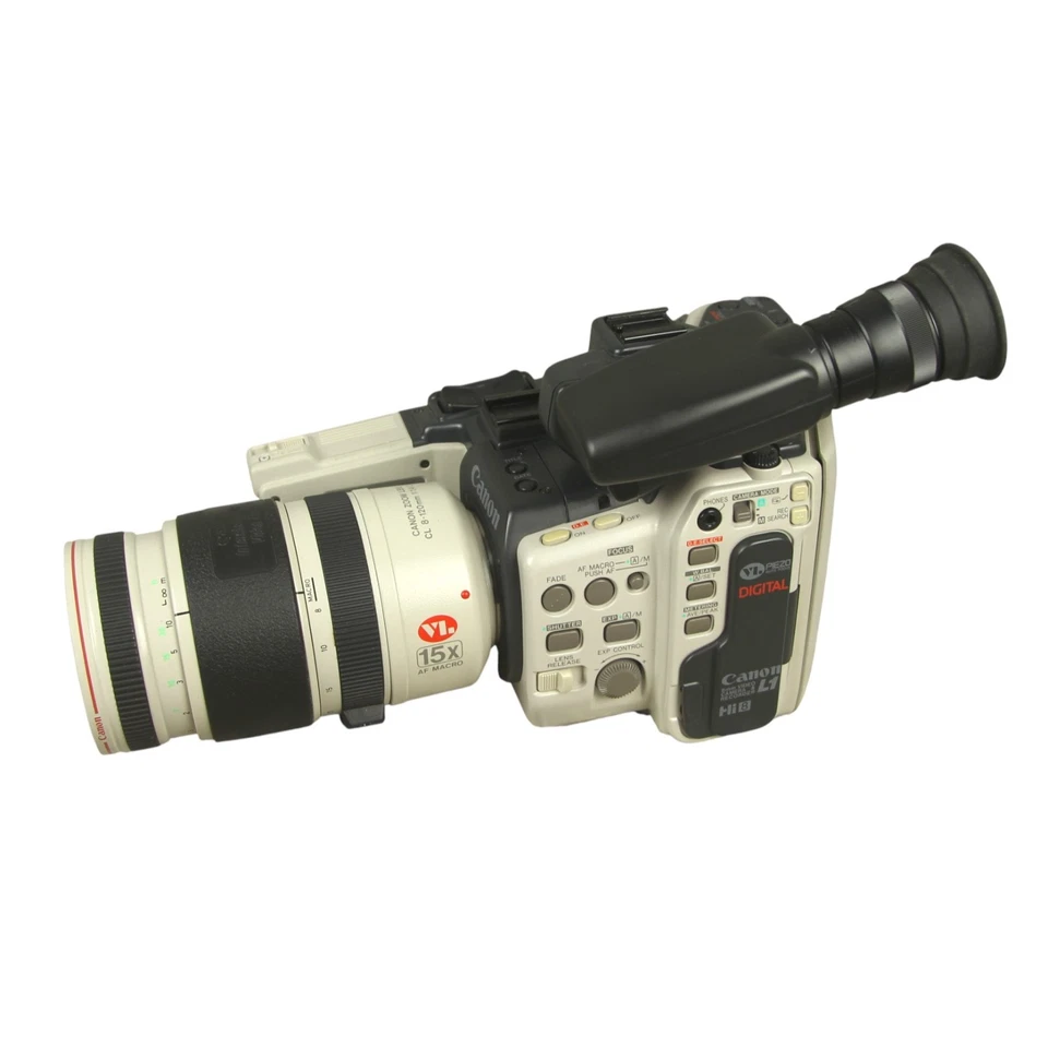 Videocámara vintage Canon L1A Hi8 8MM Canovision 8 con lente de 8-120 mm y 5-15 mm Foto 3 de 4