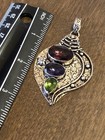 Unique Vintage 925 Sterling Pendant with Unknown Stones (Glass?) 18 grams — photo 2