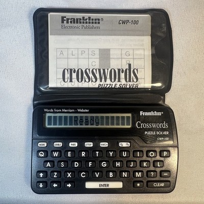 VINTAGE Franklin Hand Held Crosswords Puzzle Solver CWP-100 Pocket Size WORKS!