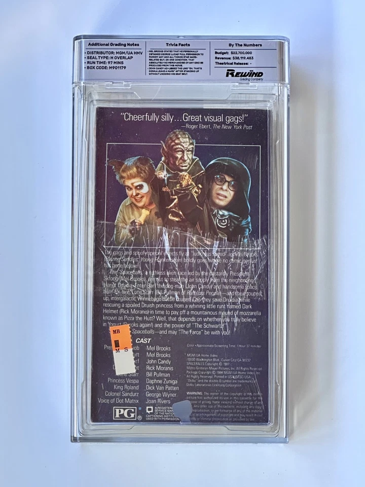 Spaceballs 1988 First Print VHS Sealed Rewind Graded 9.4 - NOT CGC Foto 2 de 4