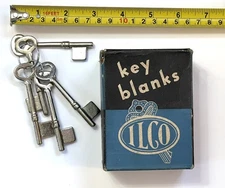 5x Ilco Barrel Steel Skeleton Key Mortise Door Lock Wedge Shaped 88M Uncut Blank