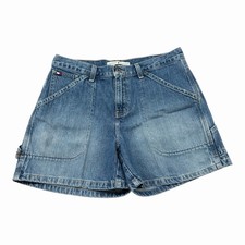 Vintage Y2K Tommy Hilfiger Carpenter Denim Jean Shorts Womens 8 Blue
