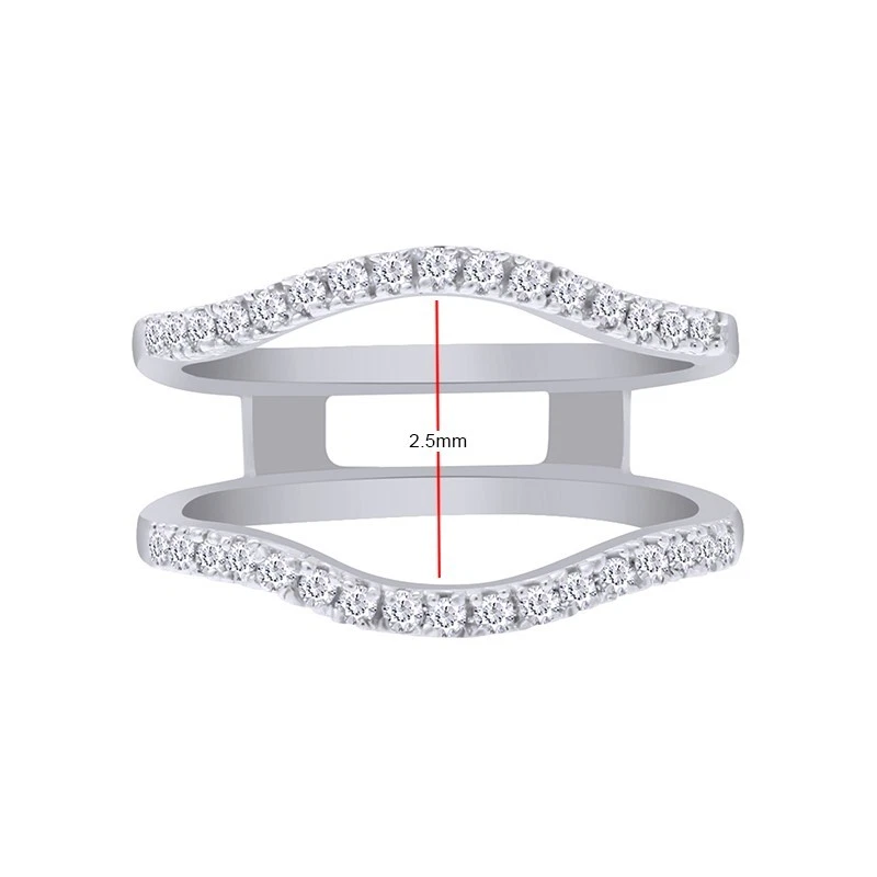 1/5ct Natural Diamond Solitaire Wrap Guard Enhancer Ring in 10K Solid Gold - Image 3 of 4