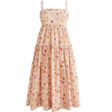 J. Crew Liberty Tiered Organic Cotton Dress In Liberty Garden Of Life Fabric