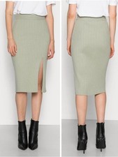 Abercrombie Fitch Soft Collection Ribbed Knit Pencil Skirt with Side Slit M