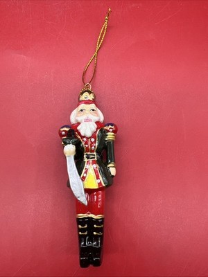 Nutcracker Ceramic Christmas Ornament 4 inches