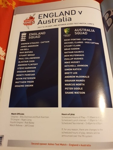 England V Australia 2nd Ashes Test Lords 16th to 20th July 2009 - Picture 2 of 2