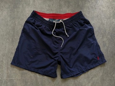 Vintage 90s Polo Ralph Lauren Herren Badehose Boardshorts Navy Blau Gr. 2XL