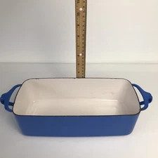 Vintage Dansk International Designs IHQ France Blue Enamel Cookware Loaf Pan
