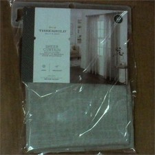 Sheer Linen Curtain Panel 84x54 - Threshold Sheer Gray