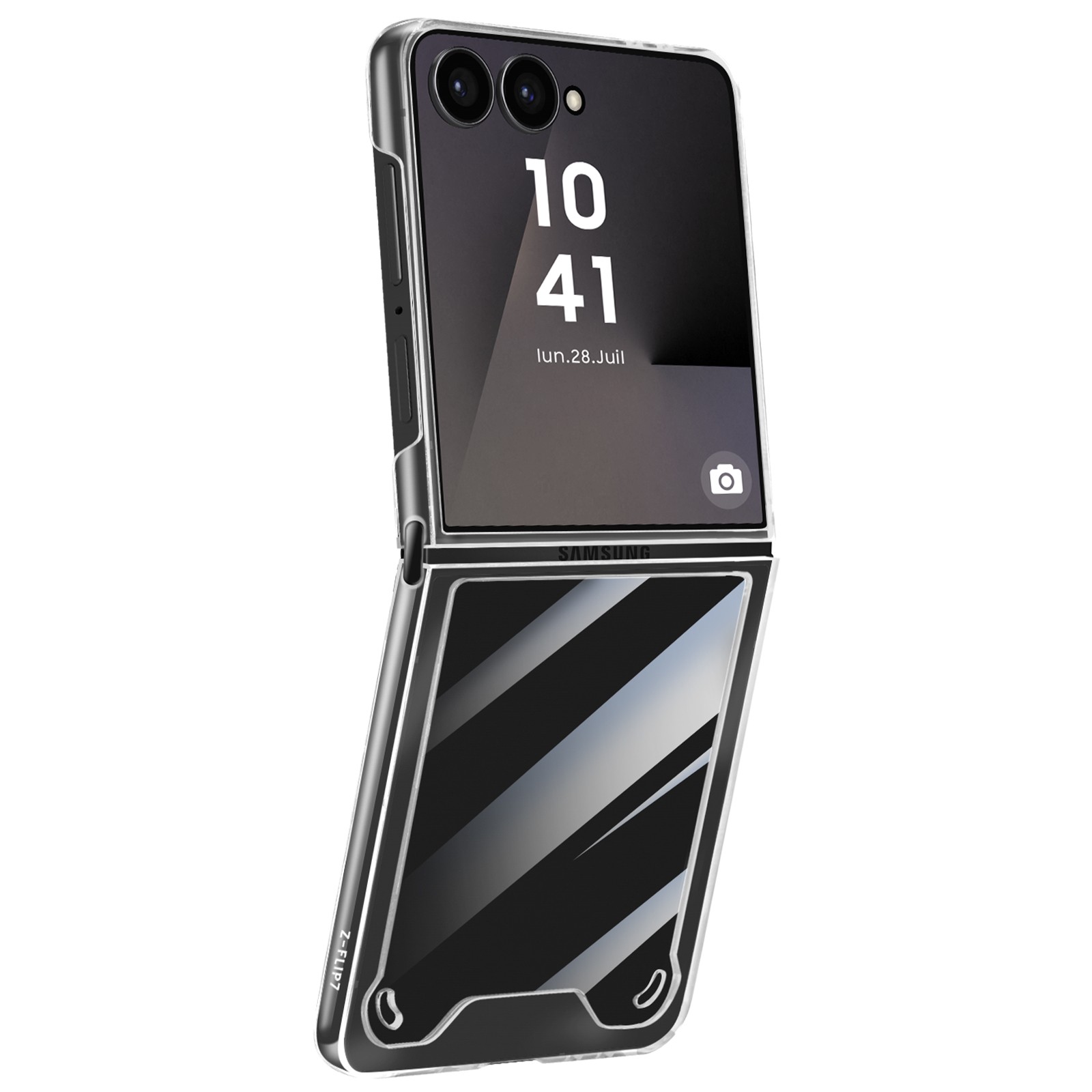 Coque Galaxy Z Flip 7 pliable avec anneau de maintien pour selfie