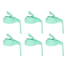 6 Pcs Mason Jar Pour Spout Lids with Handle 86mm Flip Cap Green(150mm Height)