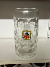 1l Masskrug Glas Wolf Br&auml;u R&uuml;denhausen Bier Brauerei