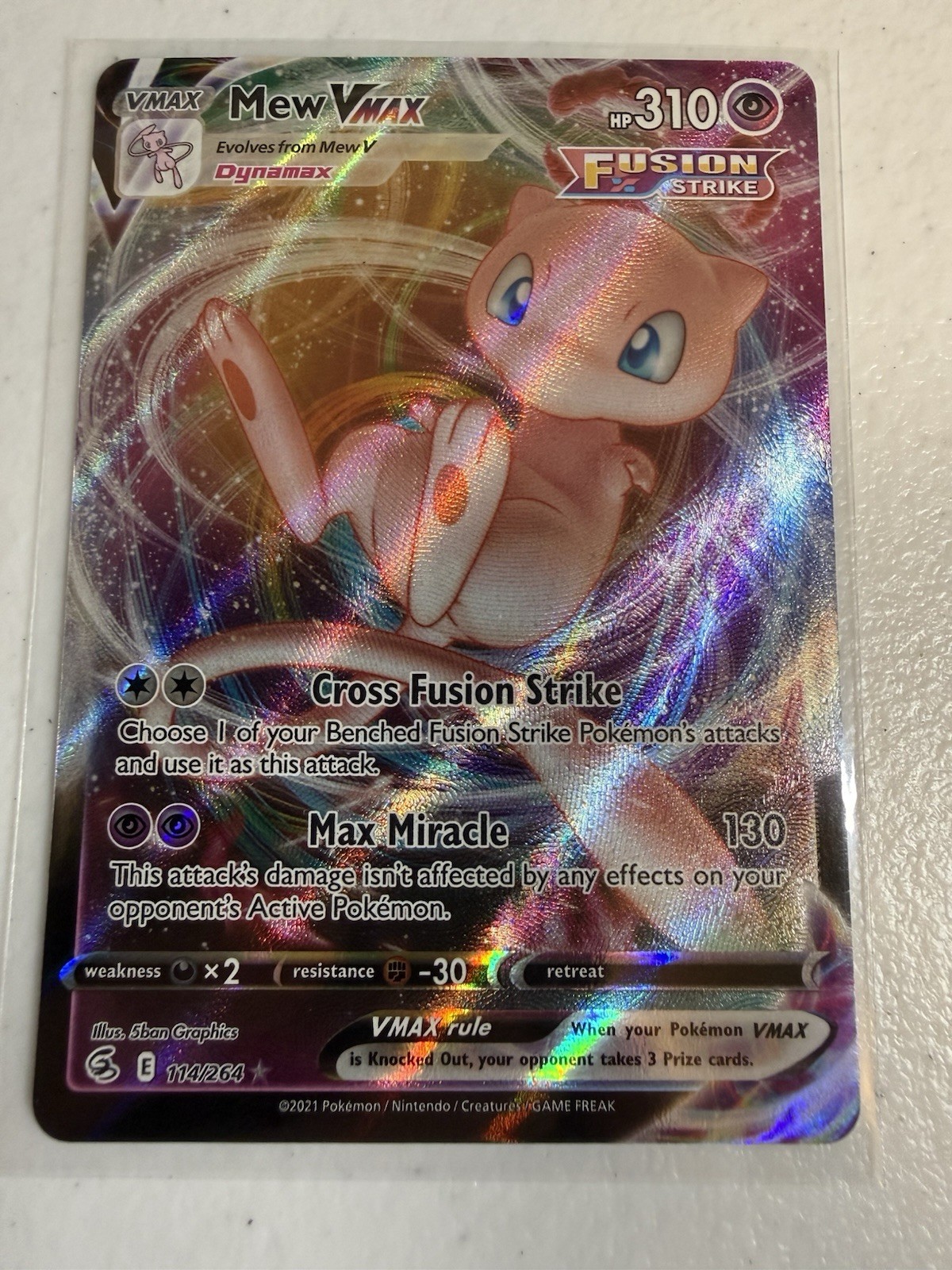 Mew VMAX 114/264 Swsh08: Fusion Strike Holo Free Shipping
