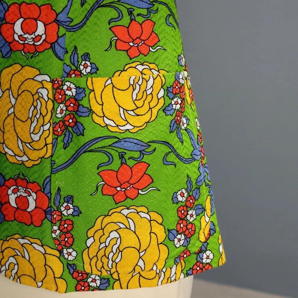 Veste Vintage Coton Imprimé à Fleurs Taille S des Années 1960 Originale - Photo 4/4