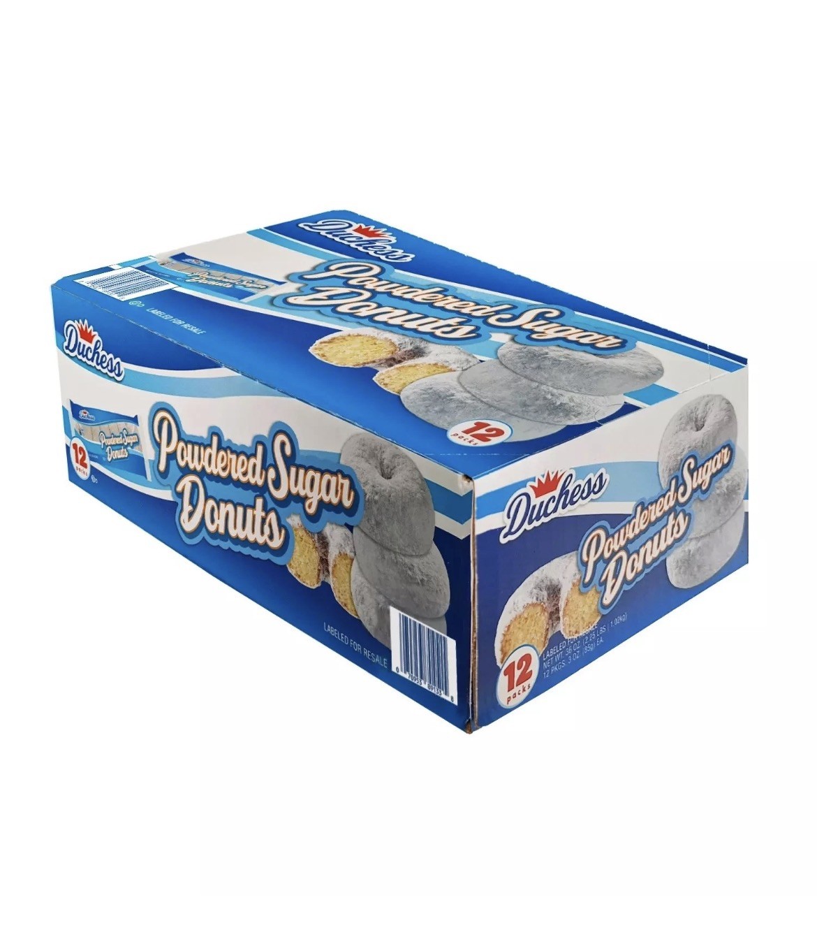 Duchess Mini Powdered Sugar Donuts, 3 Ounce (Pack of 12)