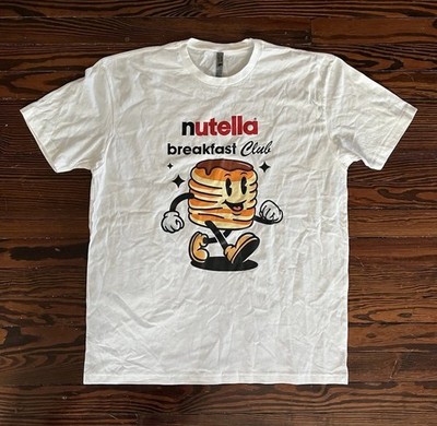 NEW Nutella Hazelnut Breakfast Club T-Shirt Tee White Size XL Rare Promo Prize