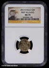 2013 $5 1/10 oz American Gold Eagle NGC MS 70 First Release