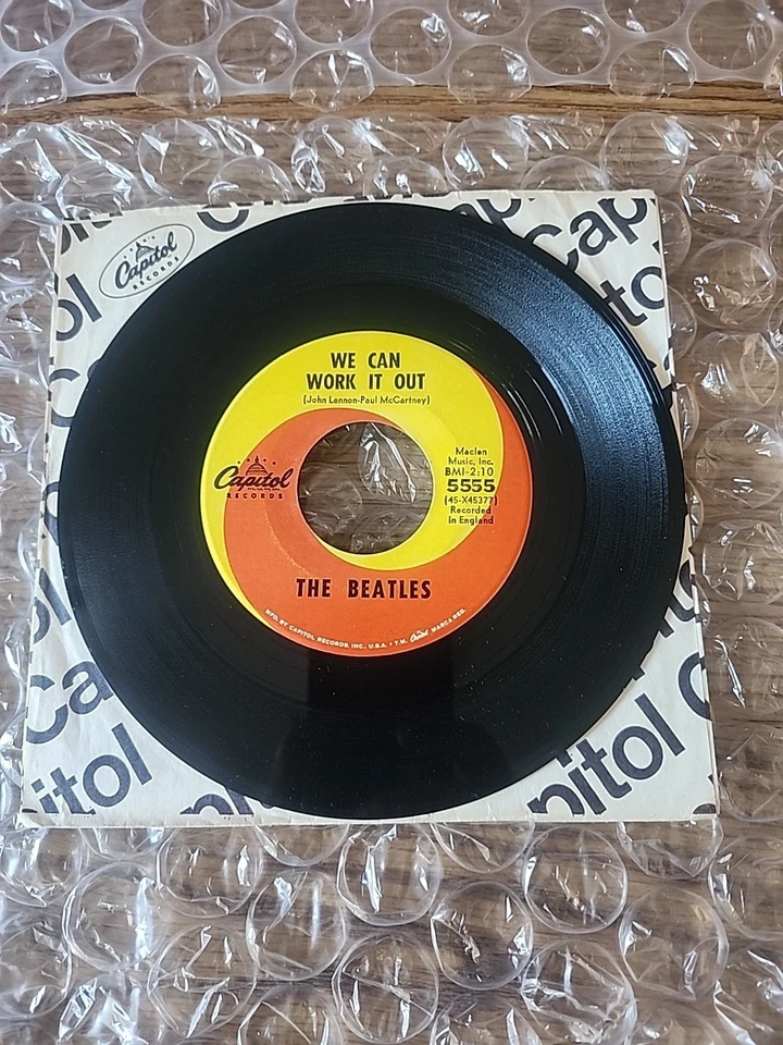 The Beatles "Day Tripper " 1965 USA 7" first issue error label record vg cond! Foto 3 de 4