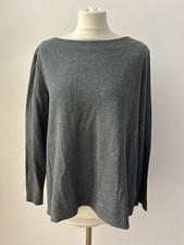 COS Shirt Langarmshirt Longsleeve Gr. M Grau Tunika Kellerfalte Basic Lyocell