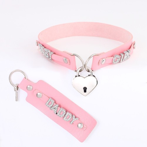 Collare Personalizzato Pu Pelle Chocker Punk Collana Cuore LOCK BDSM Regalo Girocollo H9 - Foto 2 di 9