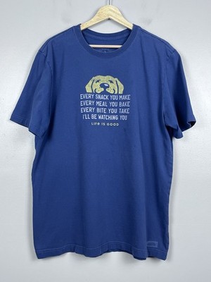Life Is Good Men's 100% Cotton Short Sleee Graphic Print Crusher Tee Size L Dogs