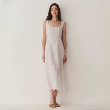 Doen Women's Lace Embroidery Hollow Out Sleeveless Maxi Dress Vacation