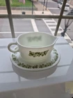 Vtg Pyrex Spring Blossom Crazy Daisy Gravy Boat Saucer Set 77-B and 77-U
