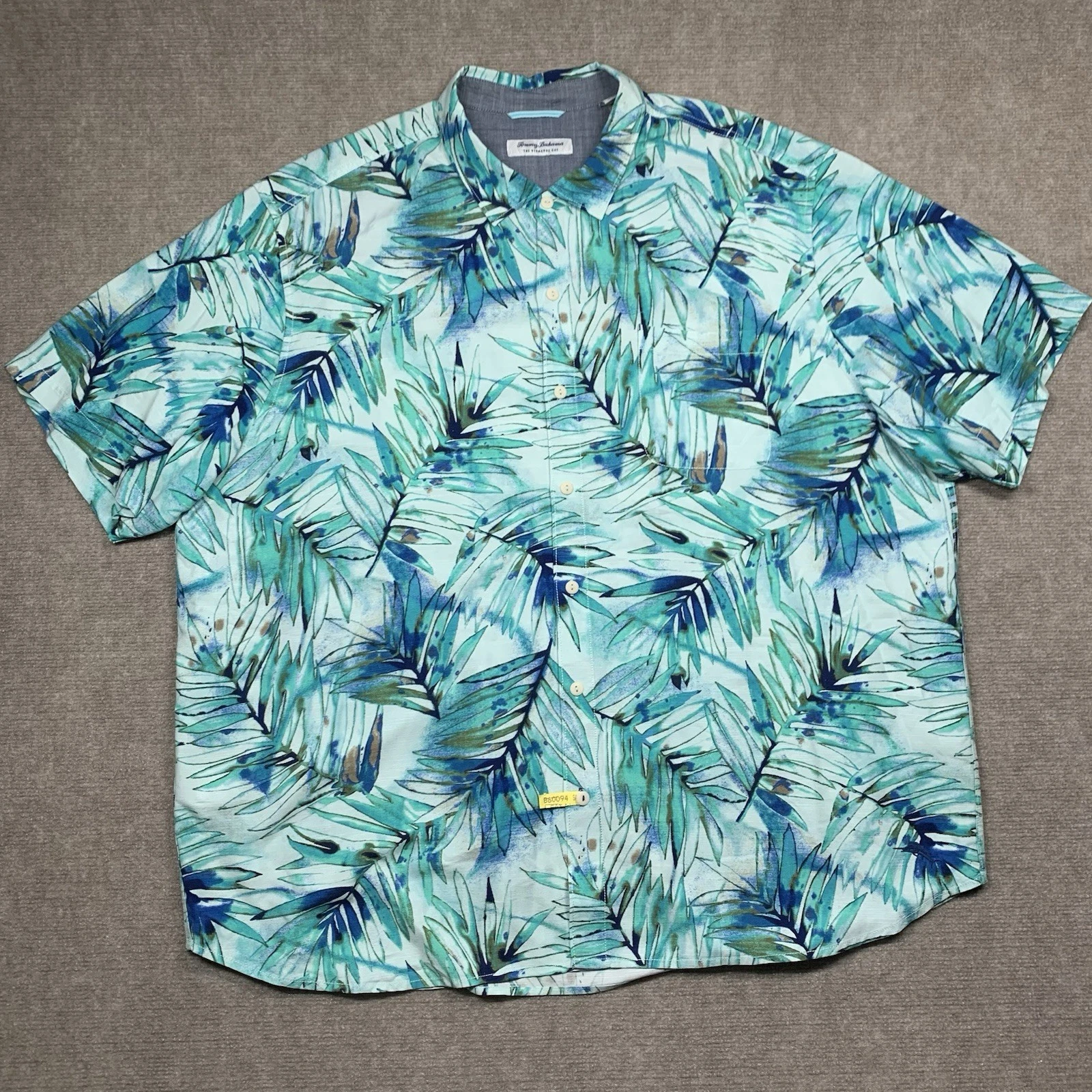 Tommy Bahama The Veracruz Cay Shirt Mens 3XL Aqua Fronds Short Sleeve Camp Beach