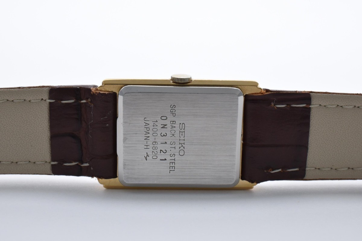 ヴィンテージ SEIKO 1400-6820 スクエア 稼働品 美品 希少 セイコー 1400-6820 クォーツ ヴィンテージ 腕時計 ベルト新品