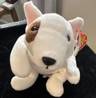 Ty Beanie Babies Butch Bull Terrier Dog Plush Beanbag w/ Heart Tag Vintage 1998