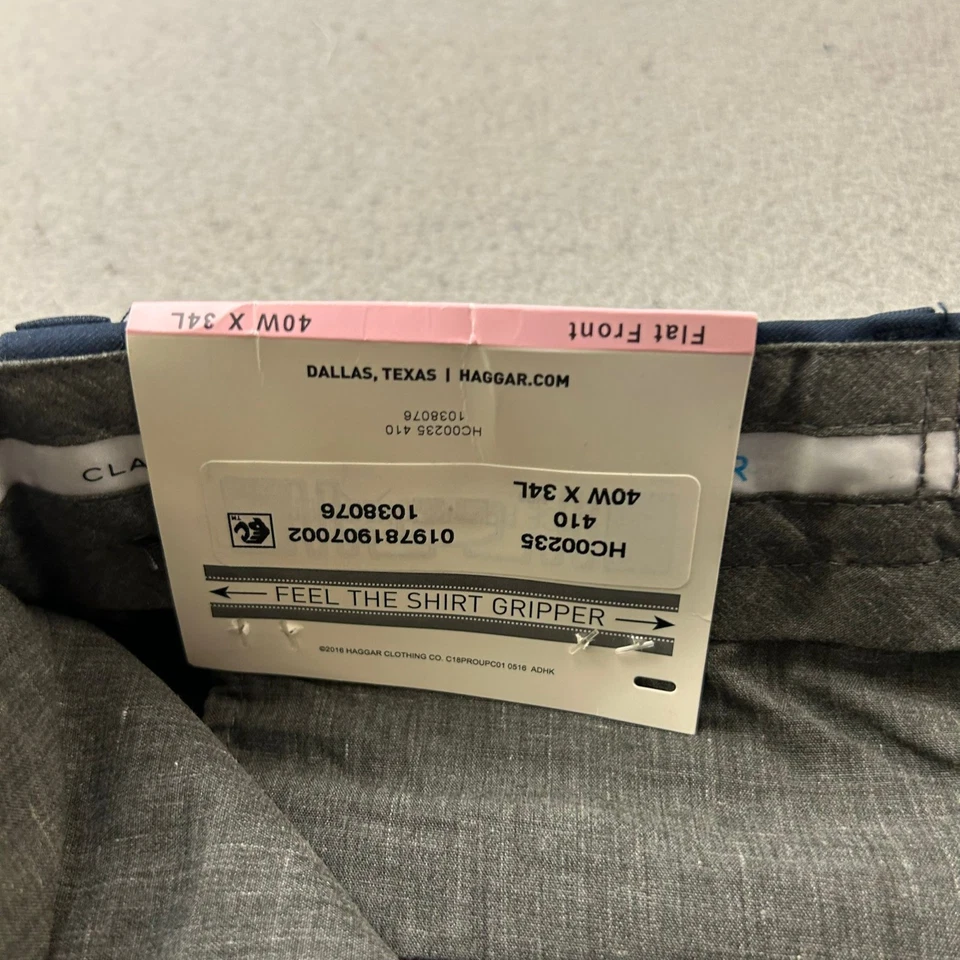 Pantalones Haggar Para Hombres 40X34 Azul Calce Clásico Genial 18 Pro Pierna Recta Sin Hierro Nuevos con Etiquetas Foto 4 de 4