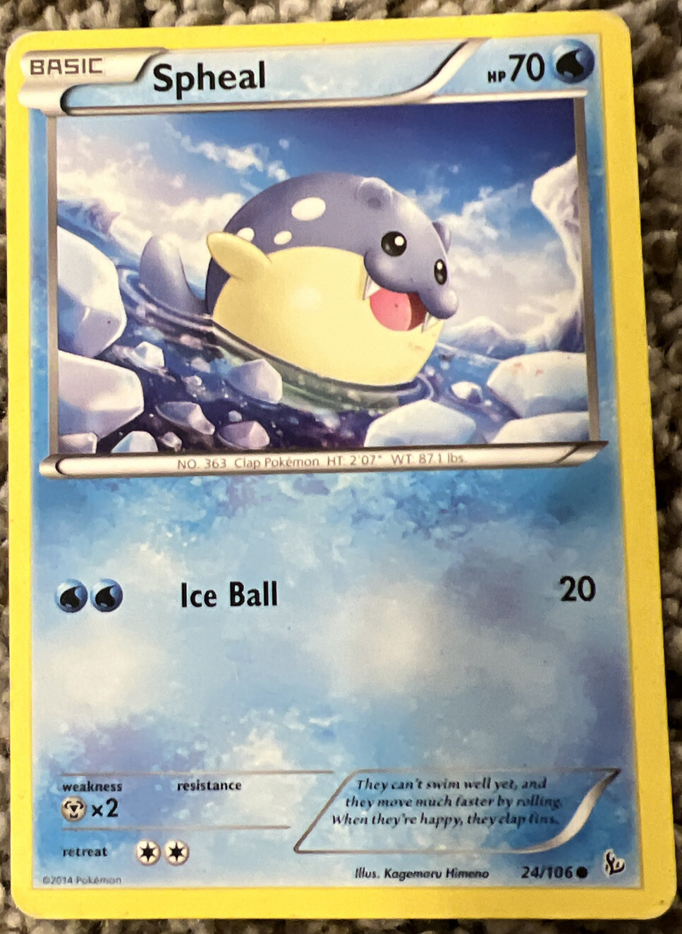 Pokémon TCG Spheal Flashfire 24 Common