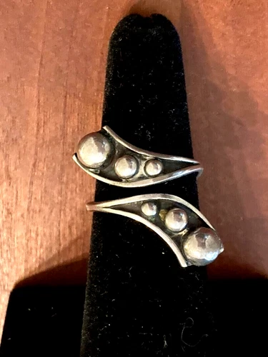 VTG Spratling-Era Ring Taxco 925 Silver  Handcrafted Design Sz 6 Hallmarked E2