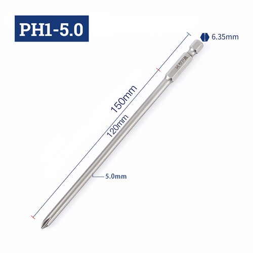 Extra Long 50-200mm Phillips Cross Head 1/4" Hex Shank Magnetic Screwdriver Bits - Picture 29 of 51