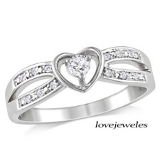1.75CT Round Cut Lab-Created Diamond Wedding Heart Ring 14K White Gold Finish