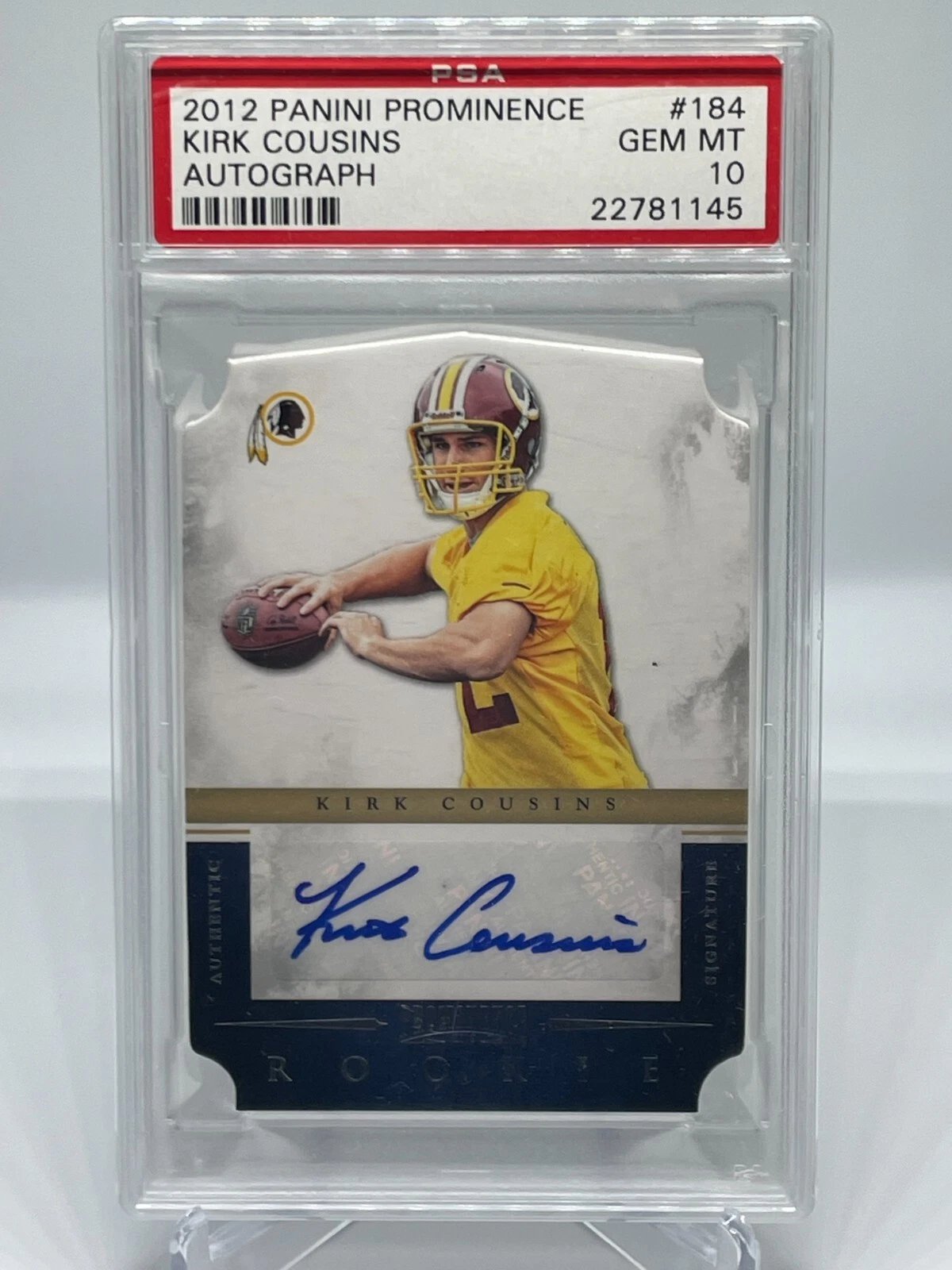 Kirk Cousins Panini Prominence #184 Autograph