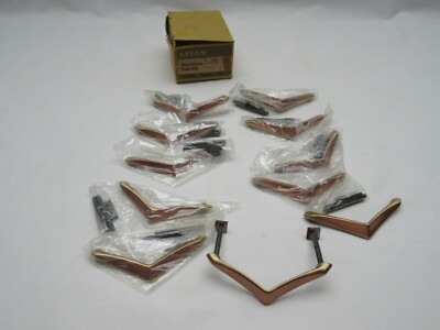 11 Vintage Retro Lilly 8360 Messing Kupfer Möbel Tür Schublade Griff Knöpfe NOS