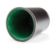 New 3 3/4" Tall Synthetic Leather Dice Cup with 3" Opening - With Felt Lining