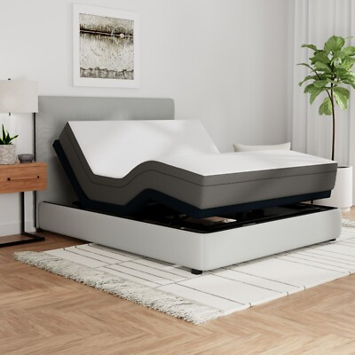King (one piece) Adjustable Bed Set with 12'' King Memory Foam Mattress