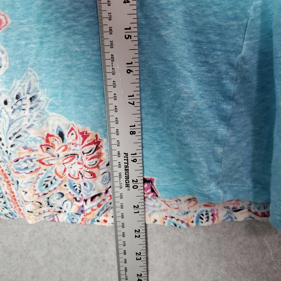 J JIll женщин Топ PS синий любовь льняной без рукавов бак пейсли графический повседневный - Изображение 4 из 4