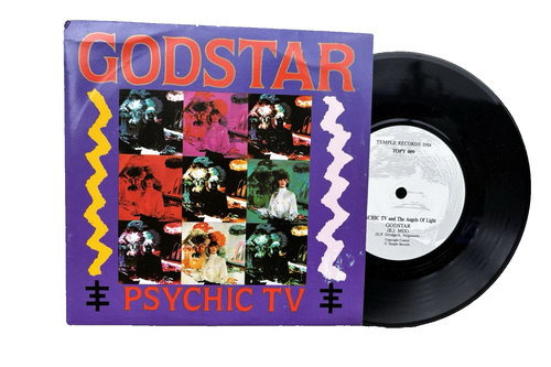 Psychic TV Godstar Temple Records Ltd. Edition 1984 UK Pressing Black Vinyl 7" - Picture 3 of 5