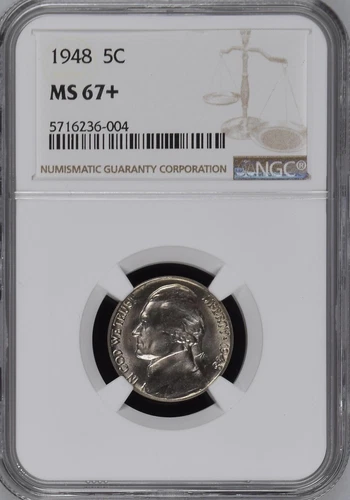 1948 5c Jefferson Nickel NGC MS67+   5716236-004