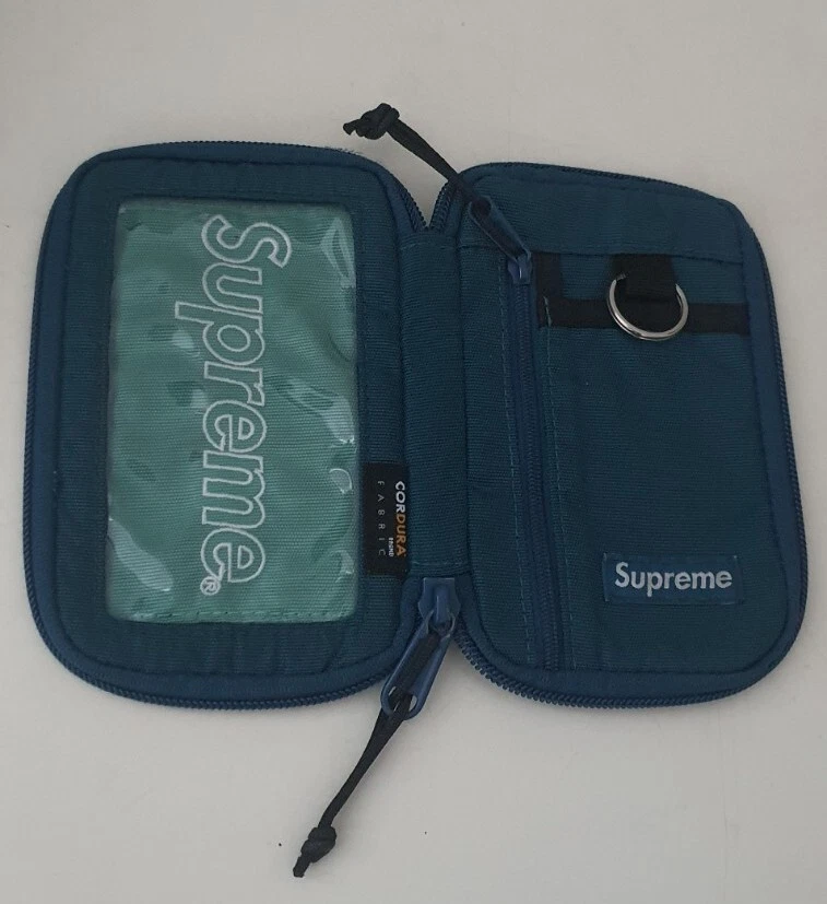 FW19 Supreme sarcelle foncée petite poche zippée cordura sac nylon portefeuille résistant à l'eau