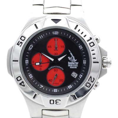 Sea Surfer Solid Steel Armbanduhr 100meter 45mm Chronogrpah rot