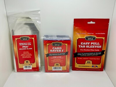Card Saver 1 + PSA Perfect Fit Slab Sleeves + Easy Pull Tab Sleeves 3 pck bundle