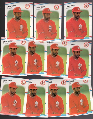 1988 Fleer Baseball #47 SET (11) OZZIE SMITH (HOF) NM/MT St. Louis CARDINALS