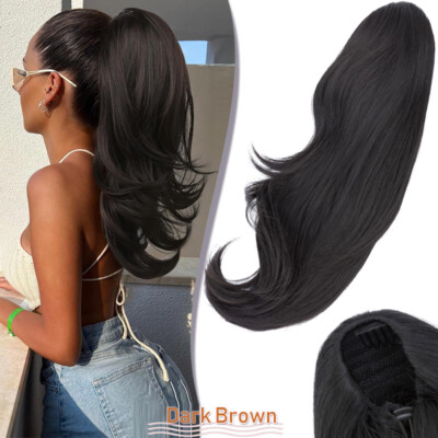 Kordelzug Haarteil Pferdeschwanz Haarverlängerung Clip In Ponytail Hair Highligh